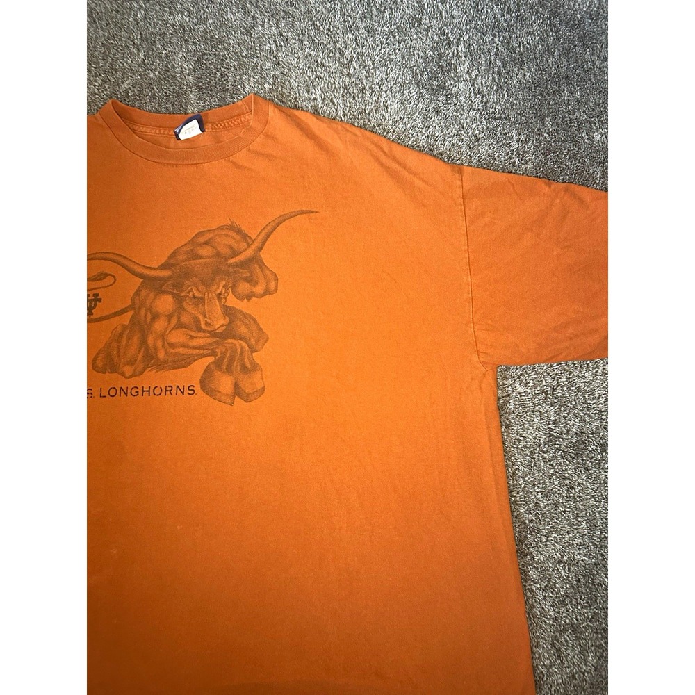 Vintage Y2K Texas Longhorns T Shirt XXL Champs Sports Burnt Orange NCAA Boxy